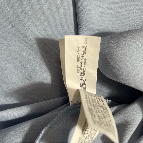 ZARA Blue Satin Midi Dress Twist Knot Waist Slip Dress XL Elegant Minimalist - Picture 9 of 10